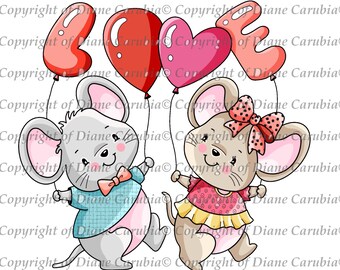 Have the Micest Day Mice Valentine Digital Stamp (Download)