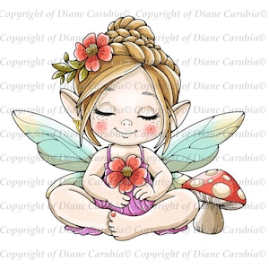Promise Pixie, black and white, cute pixie fairy, colouring in,  digital stamp, printable, create