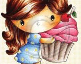 Abby Cupcake, Digital Stamp, Download