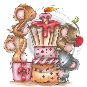 Cupcake Wish Mice, Sello Digital, Descargar