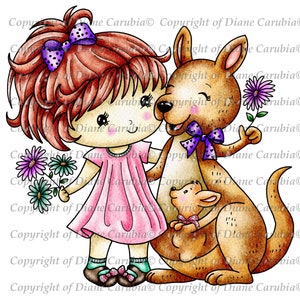 Känguru Fun, schwarz weiß, druckbare, digitale Stempel