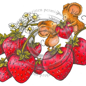 Strawberry Muizen, Digitale Stempel, Download