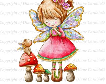 Whimsical fairy, coloured, cardmaking, sublimation, stickers, create, scrapbooking