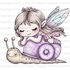 Escargot féerique, noir et blanc, tampon numérique, digi, fabrication de cartes, mignon, illustration, imprimable, création artisanale