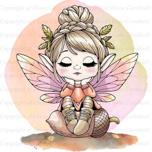 Willow Pixie, coloured, digital stamp, cardmaking image, 2 images, stickers, sublimation, printable