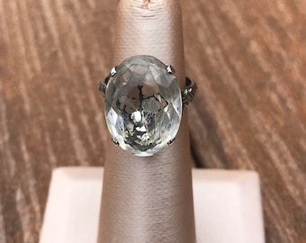Chic Sterling Silver Clear Stone Ring NOVCO 5