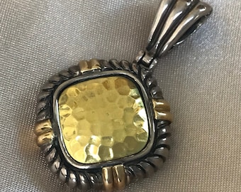 Chic Sterling Silver 18K Gold Pendant Italy Alisa
