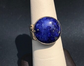 Retro Sterling Silver Blue Gemstone Ring 7