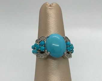 Boho Sterling Silver Turquoise Ring