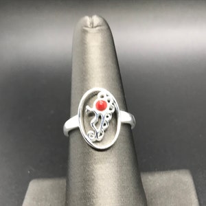 Cool Sterling Silver Seahorse Ring 7.5