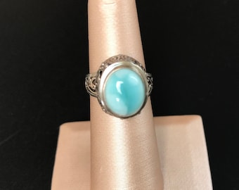 Tribal Sterling Silver Turquoise Ring 5