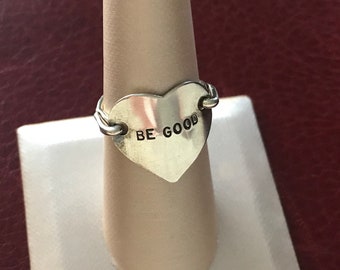 Boho Sterling Silver Heart Ring 7