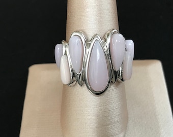 Boho Sterling Silver Pink Quartz Ring 9