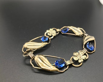 Vintage Sterling Silver Blue Stone Bracelet