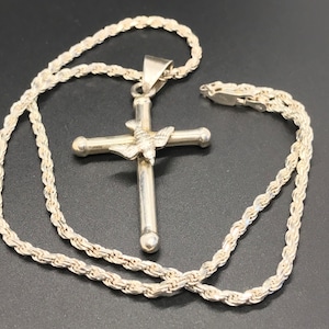 Sterling Silver Cross With Dove Ncklace