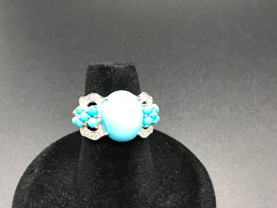 Boho Sterling Silver Turquoise Ring - image 4