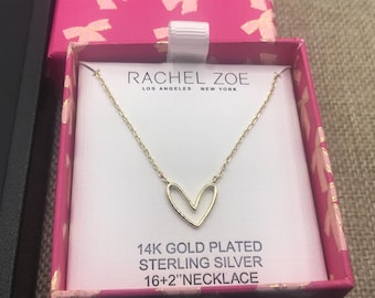 Rachel Zoe Sterling Silver Heart Necklace