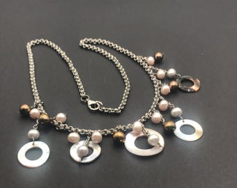 Boho Sterling Silver Beaded Necklace