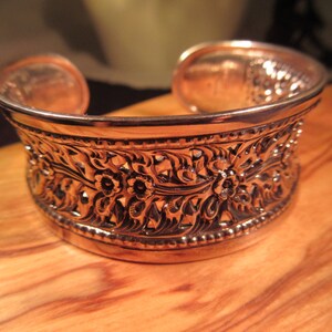 Ornate Vintage Sterling Silver Cuff Bracelet image 3