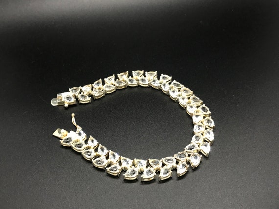 Pretty Sterling Silver CZ Bracelet - image 1
