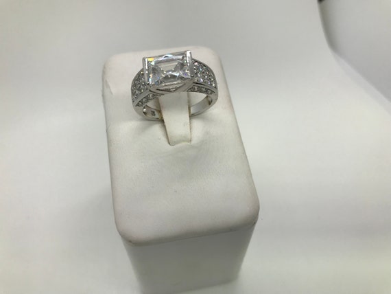Cool Sterling Silver Simulated Diamond Tycoon Rin… - image 5