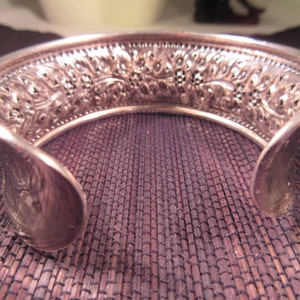 Ornate Vintage Sterling Silver Cuff Bracelet image 2