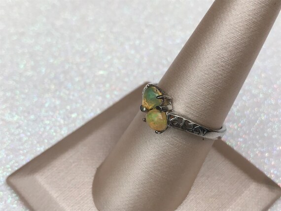 Delicate Sterling Silver Opal Ring - image 2
