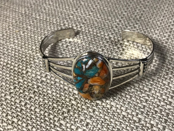 Chic Sterling Silver Multi Stone Cuff Bracelet - image 4