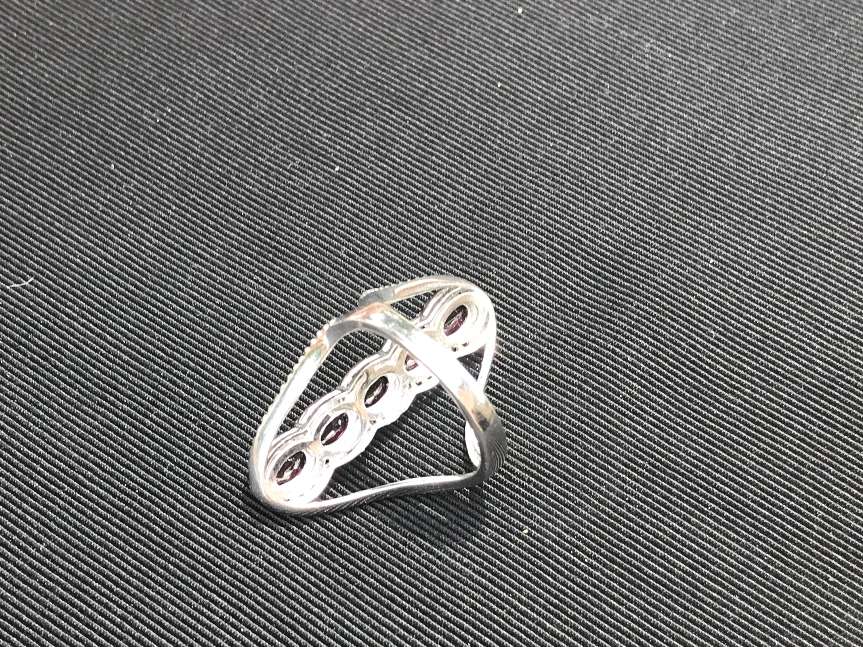 Chic Sterling Silver Red Gemstone Ring 8 - Etsy