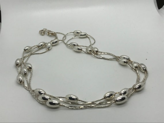Cool Sterling Silver Double Strand Necklace - image 3