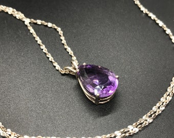 Beautiful Sterling Silver Purple Gemstone Necklace