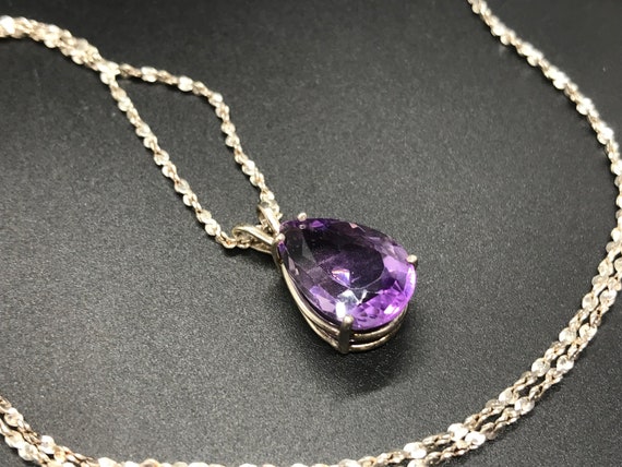 Beautiful Sterling Silver Purple Gemstone Necklace - image 1