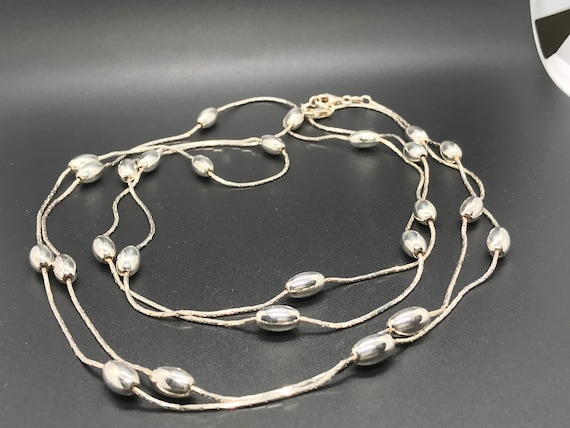 Cool Sterling Silver Double Strand Necklace - image 2