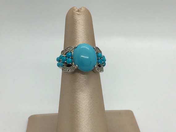 Boho Sterling Silver Turquoise Ring - image 1
