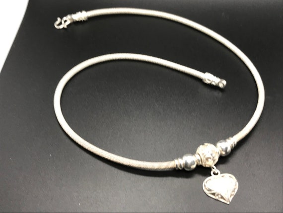 Chic Sterling Silver Heart Necklace - image 2