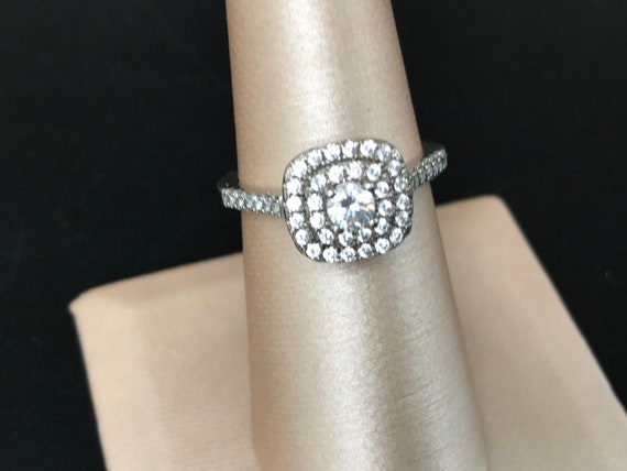 Chic Sterling Silver CZ Ring 7 - image 1