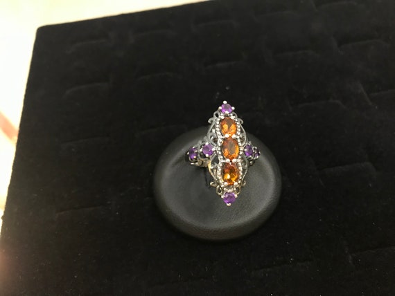 Chic Sterling Silver Multi Gemstone Ring - image 4