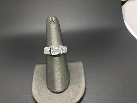 Cool Sterling Silver Simulated Diamond Tycoon Rin… - image 2
