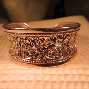 Ornate Vintage Sterling Silver Cuff Bracelet image 5