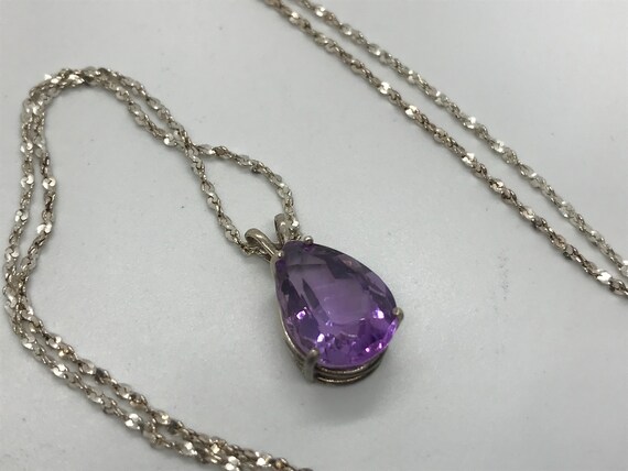Beautiful Sterling Silver Purple Gemstone Necklace - image 3