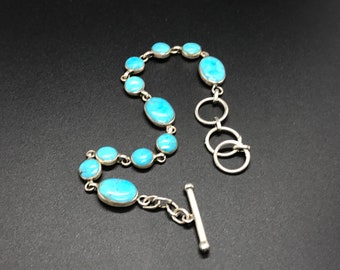 Tribal Sterling Silver Turquoise Bracelet