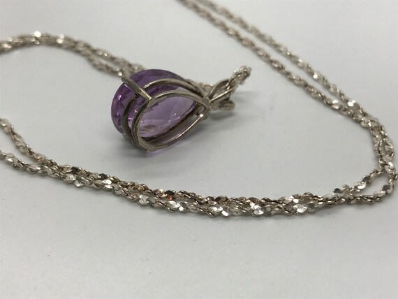 Beautiful Sterling Silver Purple Gemstone Necklace - image 2