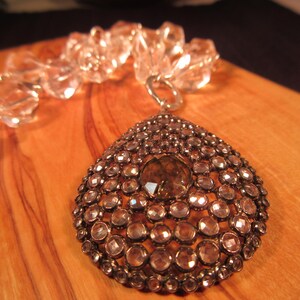 Retro Sterling Silver Clear Crystal Necklace