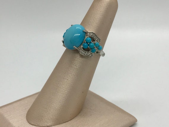 Boho Sterling Silver Turquoise Ring - image 2