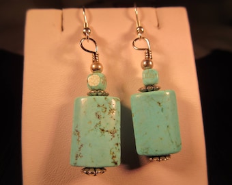 Tribal Sterling Silver Turquoise Earrings