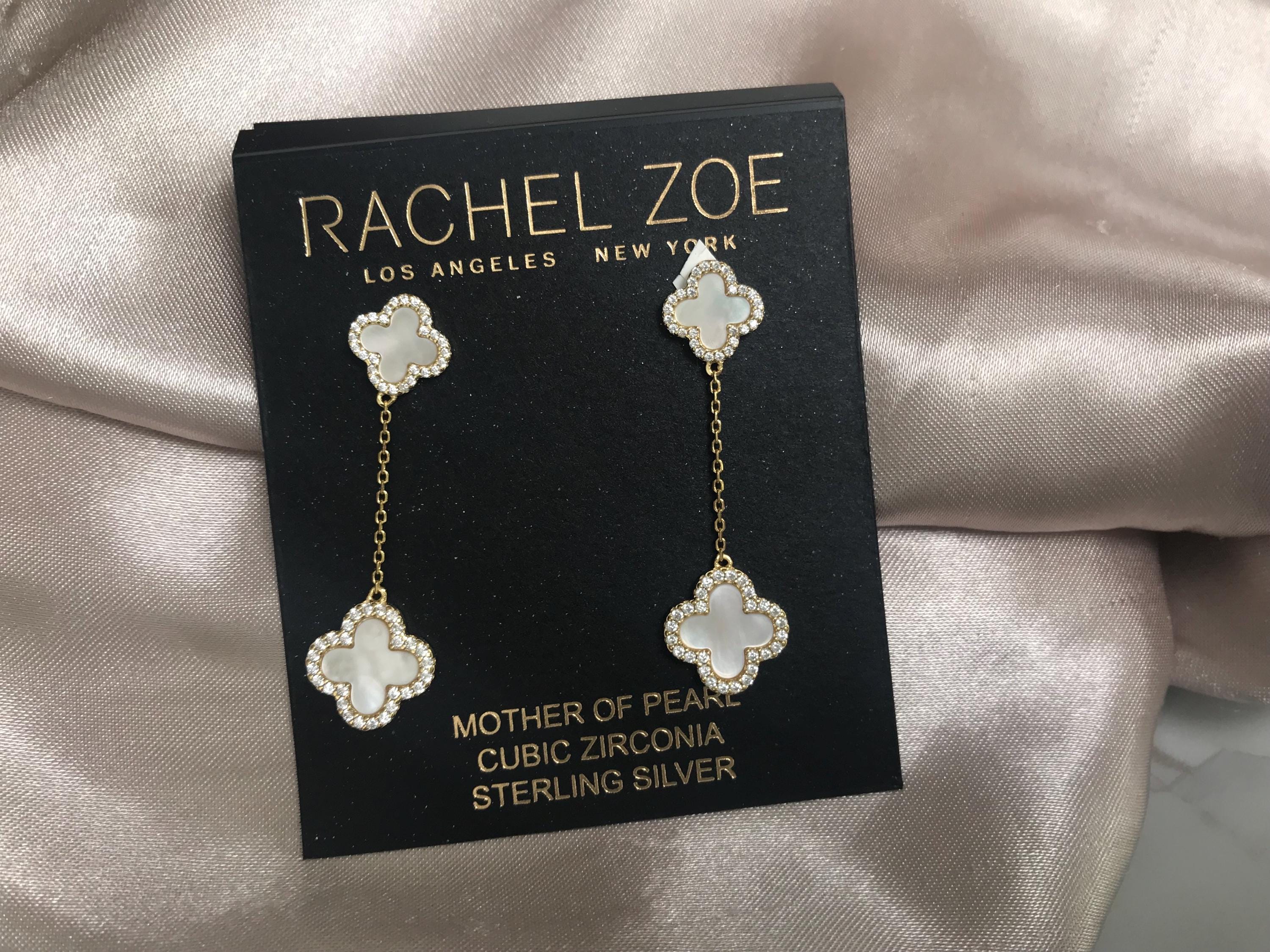 Chic Sterling Silver Mother of Pearl Drop Earrings Rachel Zoe