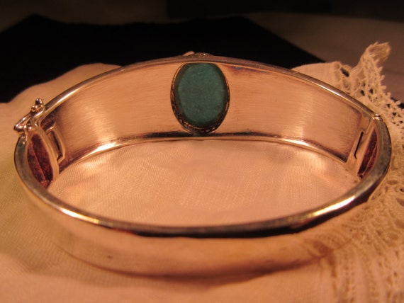 Cool Tribal Sterling Silver Turquoise Bracelet - image 5