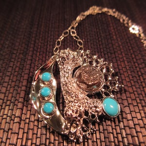 Trendy Sterling Silver Turquoise Necklace