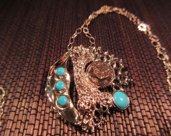 Trendy Sterling Silver Turquoise Necklace