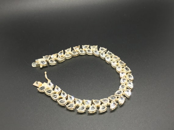 Pretty Sterling Silver CZ Bracelet - image 2
